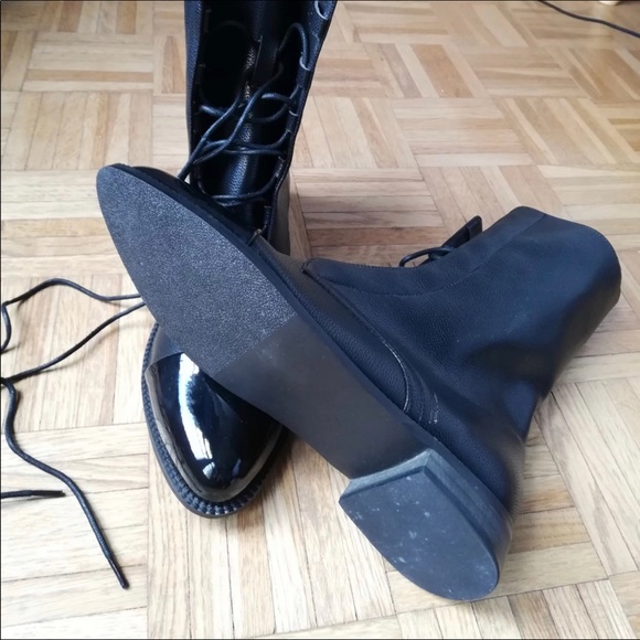 RESTOCKED! Milano Black Leather Lace Up Brogue Boots - Picture 11 of 12